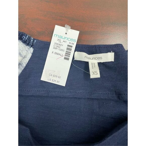 NWT Maurices Navy Charleston Top Size X-Small - Picture 4 of 7